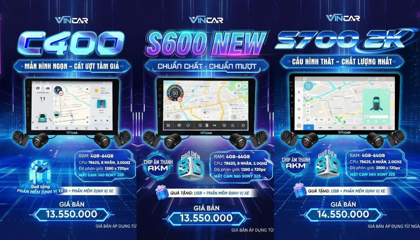 màn hình android vincar