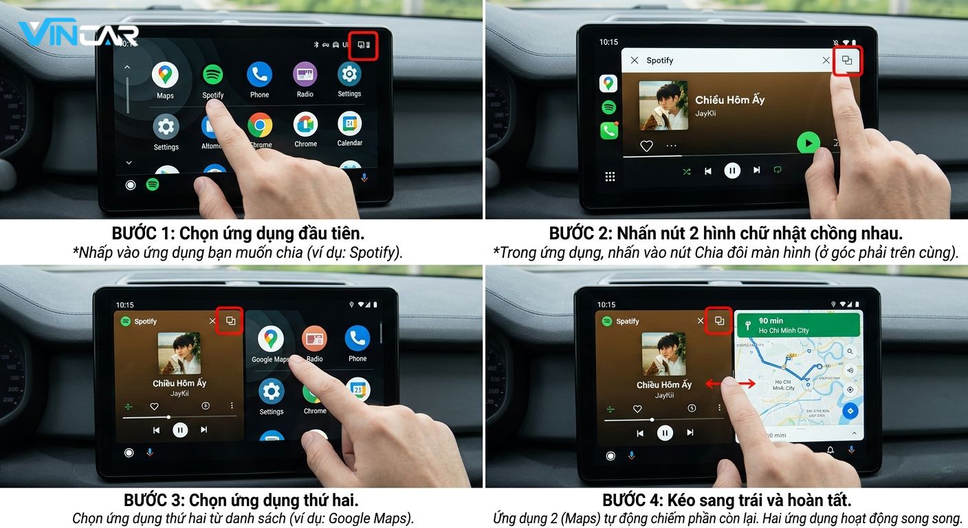 cách chia đôi màn hình android