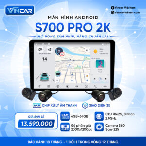 MÀN HÌNH ANDROID VINCAR S700 PRO 2K 360